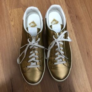 Jcrew X new balance gold sneakers